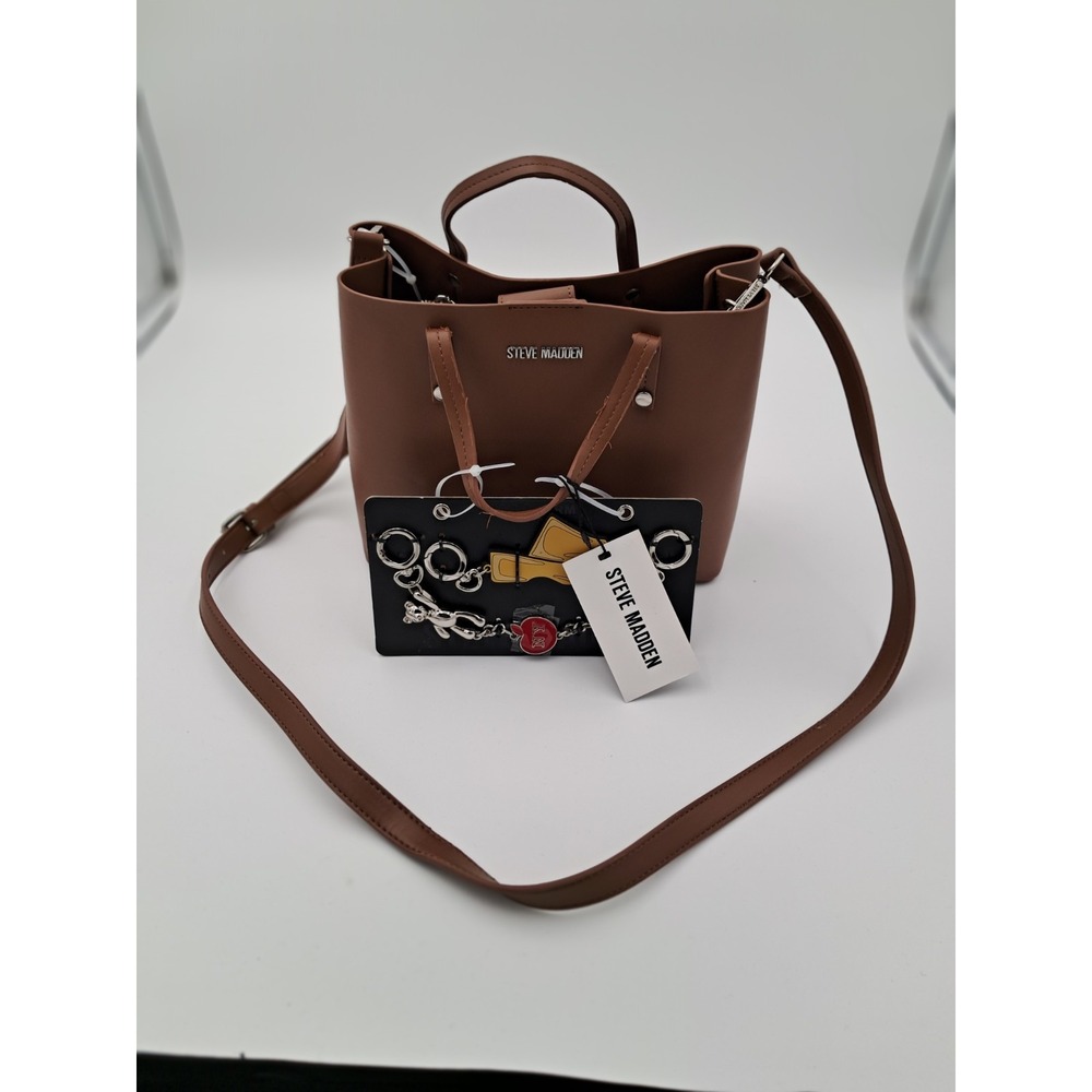 Steve Madden Bvalley Crossbody Bag Satchel Cognac With Charms